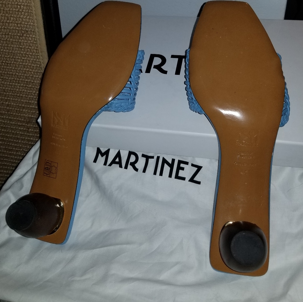 Souliers Martinez Celia Persiana Slide Sandal in Sky Blue - Picture 4 of 13